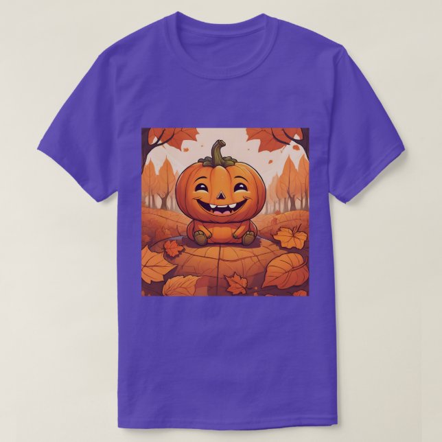 Calabaza Cuta El Otoño Deja La Camiseta (Diseño del anverso)