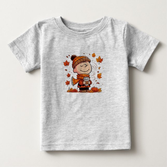 ​ Calabaza Cuta Linus Cae Pequeño Y Camiseta Bebé (Anverso)