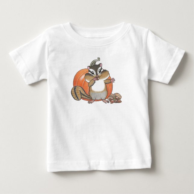 Calabaza Cute Chipmunk (ardilla) Camiseta para beb (Anverso)