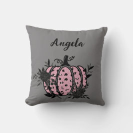 Calabaza de almohada personalizada, rosa y negra