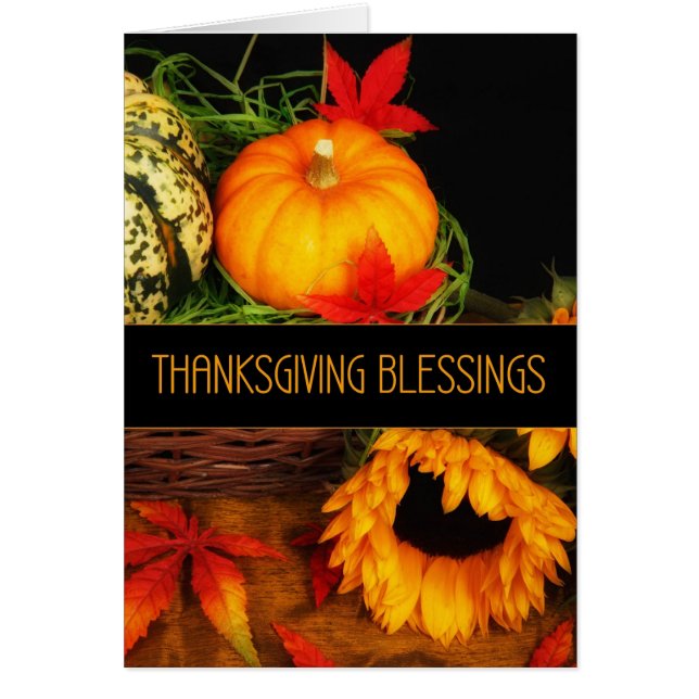 Calabaza de Bendiciones de Acción de Gracias (Frente)