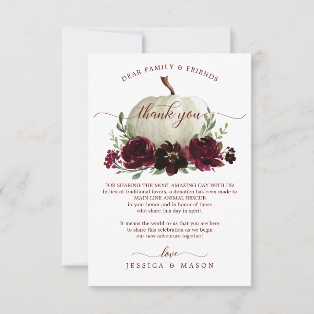 Calabaza de Borgoña en lugar de la tarjeta de luga (Anverso)