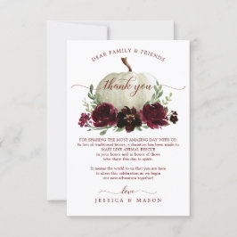 Calabaza de Borgoña en lugar de la tarjeta de luga