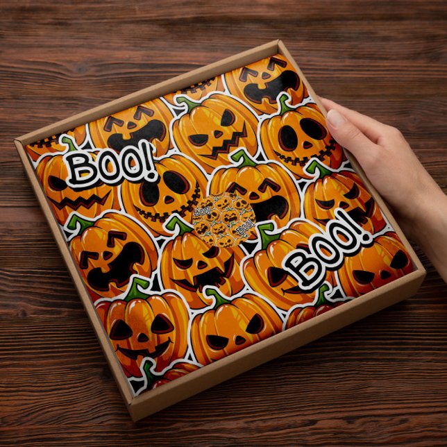 Calabaza de boyas de Halloween | Papel de tejidos  (Subido por el creador)