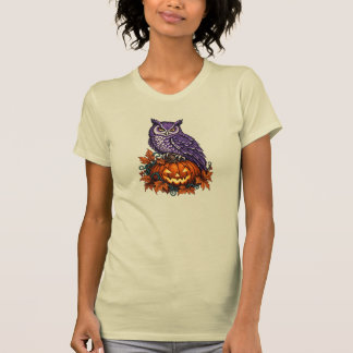 Calabaza de búho lindo de Halloween camiseta crema