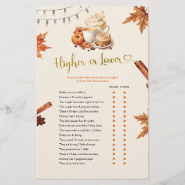 Calabaza de caída Tarjeta de juegos superior o inf