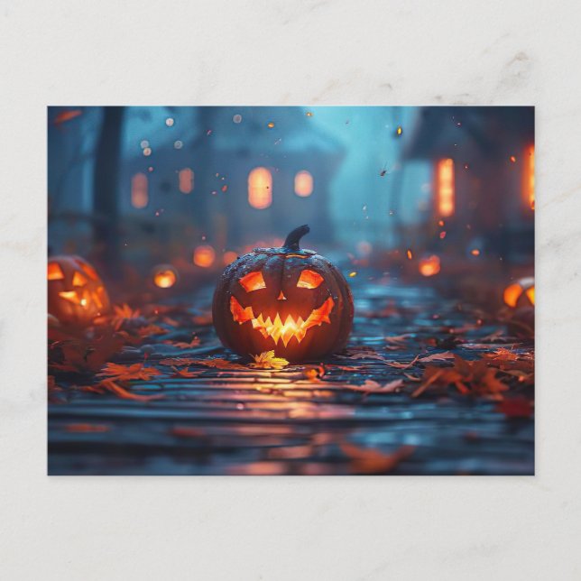 Calabaza de calabaza con tarjeta de saludo de Hall (Anverso)