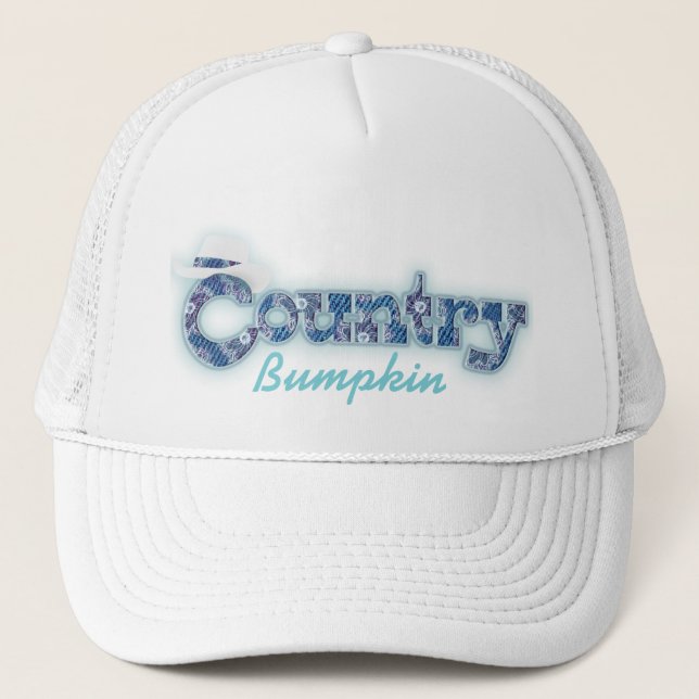 "Calabaza de campo" denim azul aqua gorra blanco (Anverso)