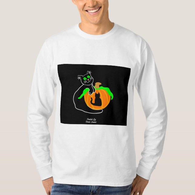 Calabaza de gato negro Camisa de manga larga para  (Anverso)