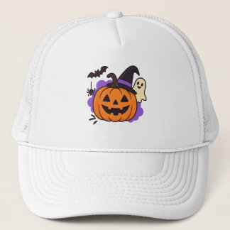 Calabaza de Halloween adorable con sombrero de bru