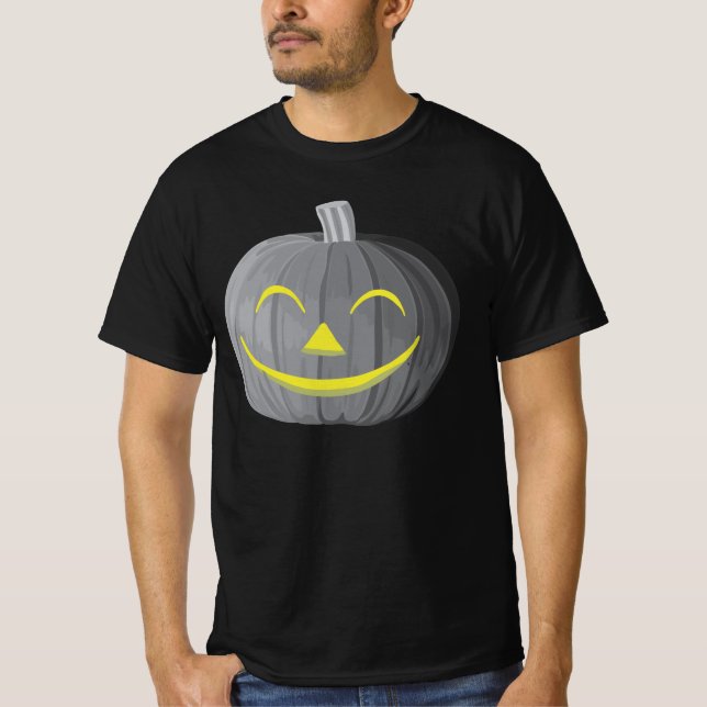 Calabaza de Halloween con miedo Camiseta blanca y  (Anverso)