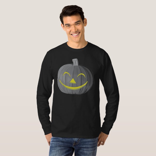 Calabaza de Halloween con miedo Camiseta blanca y  (Anverso completo)
