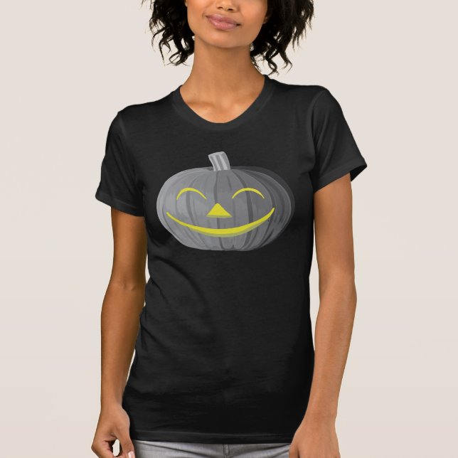 Calabaza de Halloween con miedo Camiseta blanca y  (Anverso)
