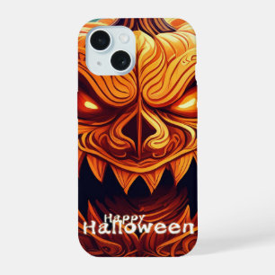 Calabaza de Halloween con ojos brillantes y amenaz