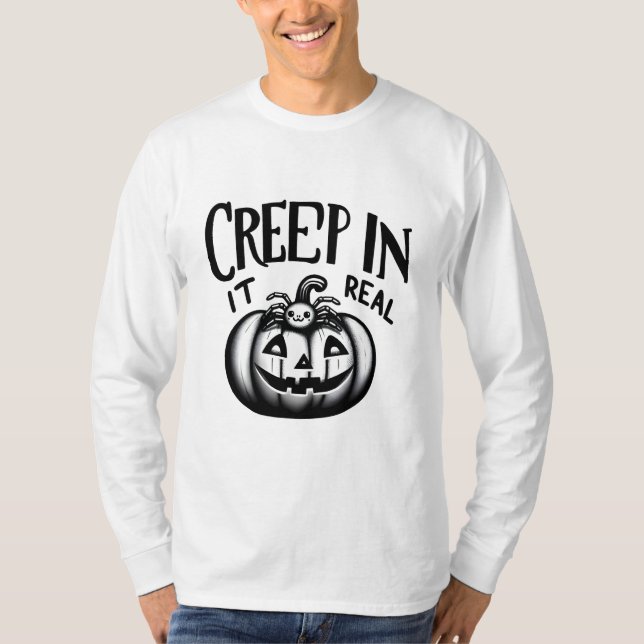 Calabaza de Halloween deliciosa y camiseta araña (Anverso)