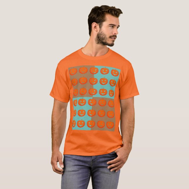 Calabaza de Halloween enfrenta camiseta (Anverso completo)