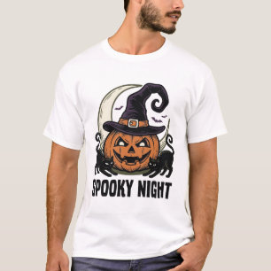Calabaza de Halloween Gato Bruja Sombrero Camiseta