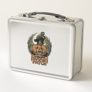 Calabaza de Halloween Gato Parche Áspero Grabado A