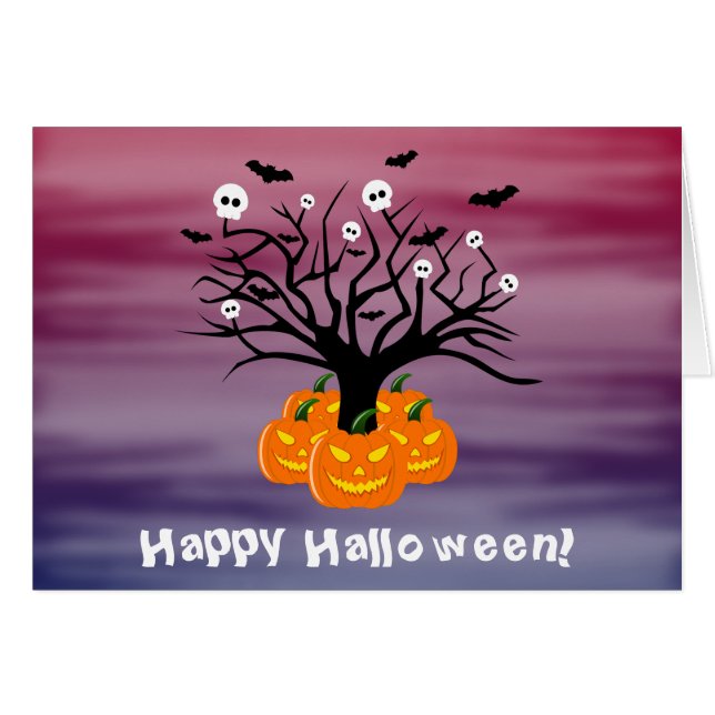 Calabaza de Halloween Jack del Árbol Muerto de los (Anverso (Horizontal))