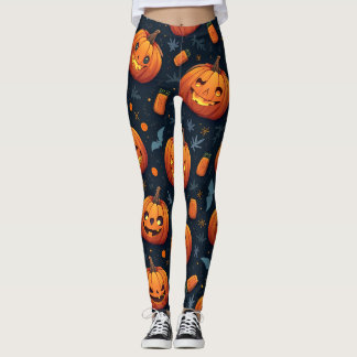 calabaza de halloween para las leggings de yoga