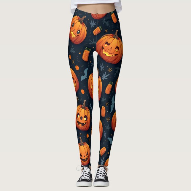 calabaza de halloween para las leggings de yoga (Anverso)