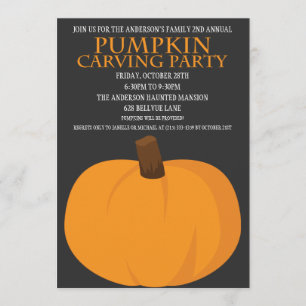 Calabaza de Halloween que talla invitaciones del