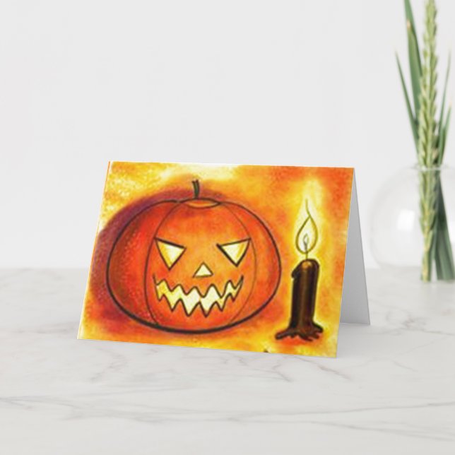 Calabaza de Halloween Tarjeta de felicitación dobl (Anverso)