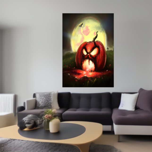 Calabaza de horror gritando | Poster de arte de IA (Subido por el creador)