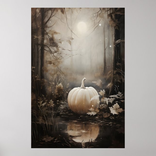Calabaza de impresión de bosques de otoño, Hallowe (Frente)
