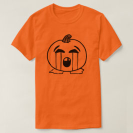 Calabaza de la camisa de emoji de Halloween lloran