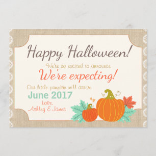 Calabaza de la invitación del embarazo de Hallowee