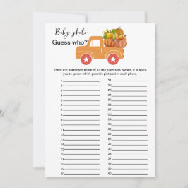 Calabaza de otoño bebé adivina quién juega