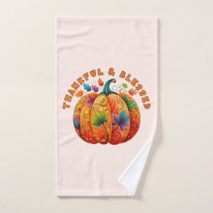 Calabaza de otoño bendita y agradecida