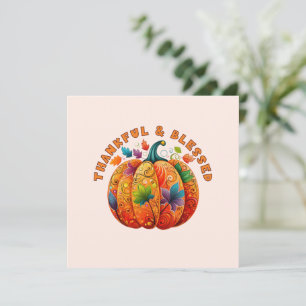 Calabaza de otoño bendita y agradecida