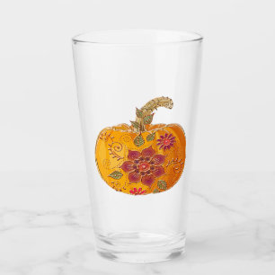 Calabaza de otoño con flores