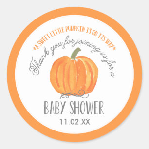Calabaza de otoño   Pegatinas Baby Shower Favor L