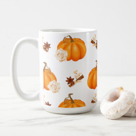 Calabaza de otoño y jarra de especias