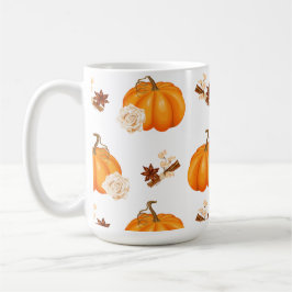Calabaza de otoño y jarra de especias