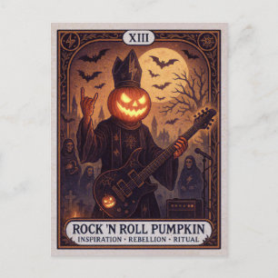 Calabaza de Rock 'N Roll Tarjeta de Tarot de Hallo