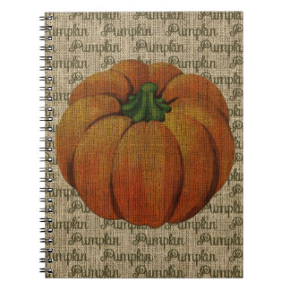 Calabaza del vintage en el cuaderno de la