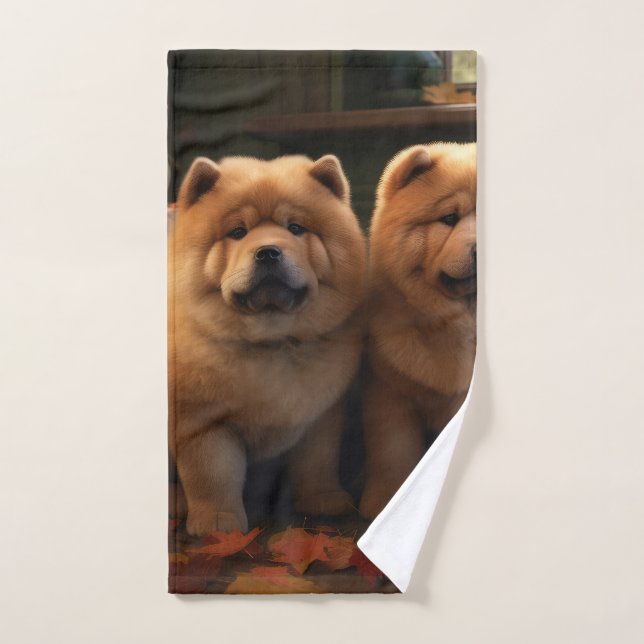 Calabaza deslumbrante Chow Chow Puppy Autumn (Toalla de mano)