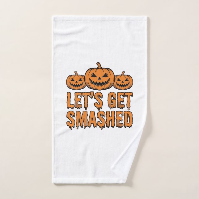 Calabaza divertida de Halloween para romper (Toalla de mano)