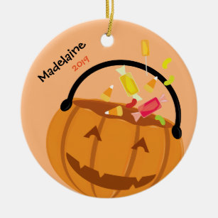 Calabaza dulce y sonriente   Ornamento de Hallowee