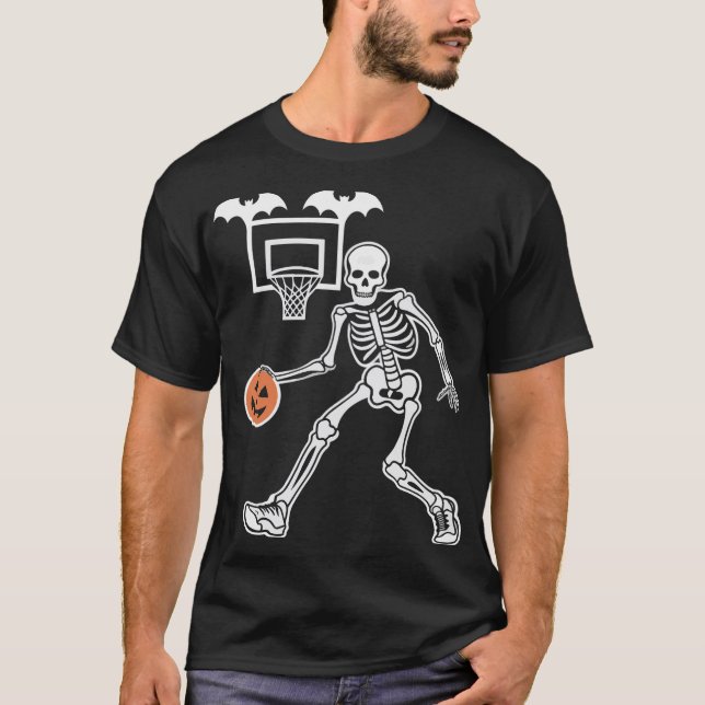 Calabaza Dunker, camiseta de Skeleton Basketball (Anverso)
