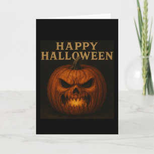 Calabaza enojada Tarjeta feliz de saludos de Hallo