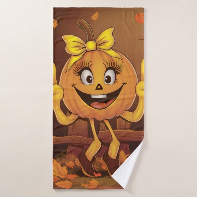 Calabaza feliz. (Toalla de baño)