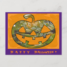 Calabaza feliz de Halloween - postal o invitación