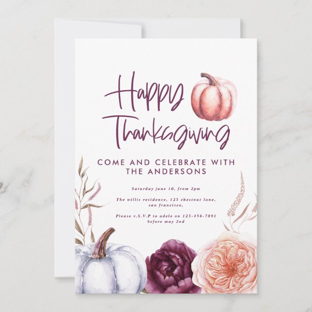 calabaza flor otoño morado durazno morado (Anverso)