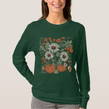 Calabaza Floral Caída Camisa de manga larga