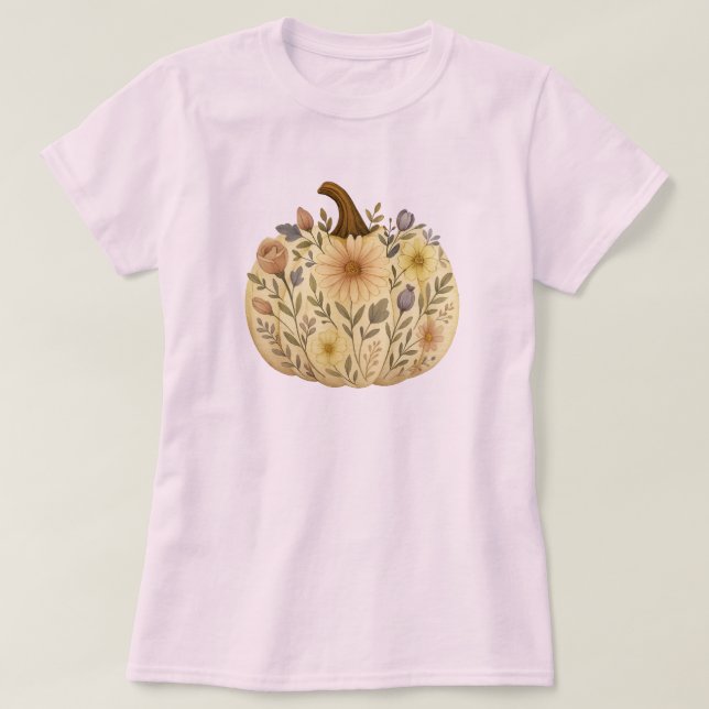 Calabaza floral camiseta (Diseño del anverso)